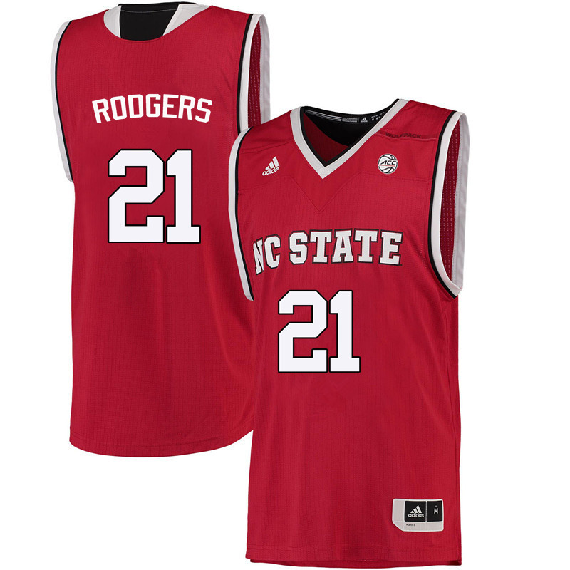 Men NC State Wolfpack #21 DD Rodgers College Basketball Jerseys-Red - Click Image to Close